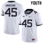 Youth West Virginia Mountaineers NCAA #45 Derek Ambrosino White Authentic Nike Stitched College Football Jersey UQ15N03ZK